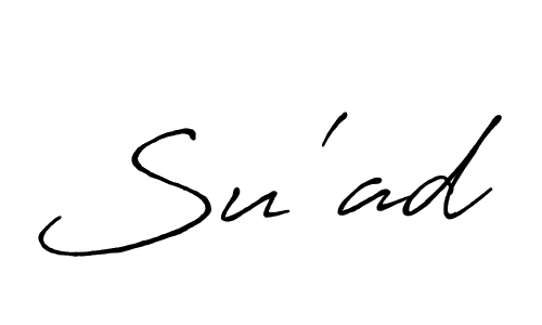 How to make Su'ad name signature. Use Antro_Vectra_Bolder style for creating short signs online. This is the latest handwritten sign. Su'ad signature style 7 images and pictures png