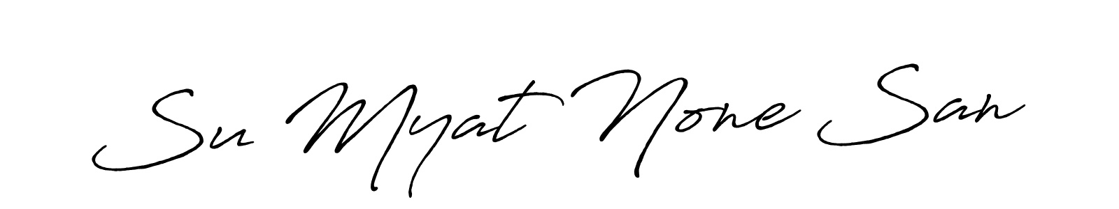 Use a signature maker to create a handwritten signature online. With this signature software, you can design (Antro_Vectra_Bolder) your own signature for name Su Myat None San. Su Myat None San signature style 7 images and pictures png