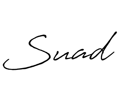 How to make Suad signature? Antro_Vectra_Bolder is a professional autograph style. Create handwritten signature for Suad name. Suad signature style 7 images and pictures png