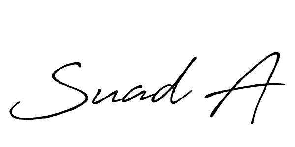 if you are searching for the best signature style for your name Suad A. so please give up your signature search. here we have designed multiple signature styles  using Antro_Vectra_Bolder. Suad A signature style 7 images and pictures png