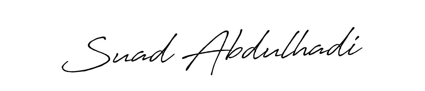 How to make Suad Abdulhadi name signature. Use Antro_Vectra_Bolder style for creating short signs online. This is the latest handwritten sign. Suad Abdulhadi signature style 7 images and pictures png