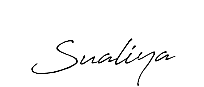 The best way (Antro_Vectra_Bolder) to make a short signature is to pick only two or three words in your name. The name Sualiya include a total of six letters. For converting this name. Sualiya signature style 7 images and pictures png