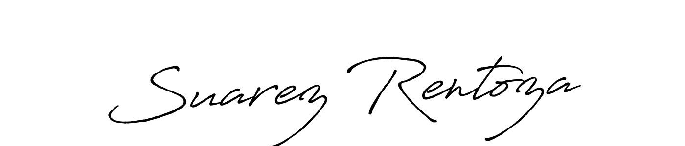 Create a beautiful signature design for name Suarez Rentoza. With this signature (Antro_Vectra_Bolder) fonts, you can make a handwritten signature for free. Suarez Rentoza signature style 7 images and pictures png