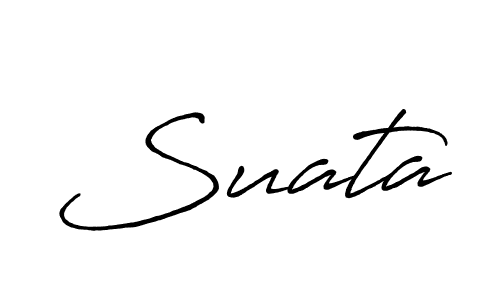 Make a beautiful signature design for name Suata. With this signature (Antro_Vectra_Bolder) style, you can create a handwritten signature for free. Suata signature style 7 images and pictures png