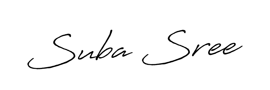 Use a signature maker to create a handwritten signature online. With this signature software, you can design (Antro_Vectra_Bolder) your own signature for name Suba Sree. Suba Sree signature style 7 images and pictures png