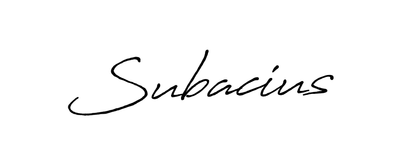 How to make Subacius name signature. Use Antro_Vectra_Bolder style for creating short signs online. This is the latest handwritten sign. Subacius signature style 7 images and pictures png