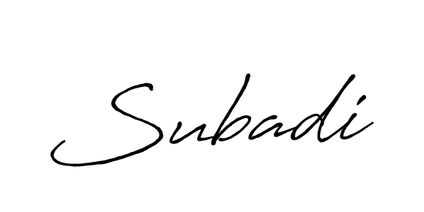 How to make Subadi name signature. Use Antro_Vectra_Bolder style for creating short signs online. This is the latest handwritten sign. Subadi signature style 7 images and pictures png