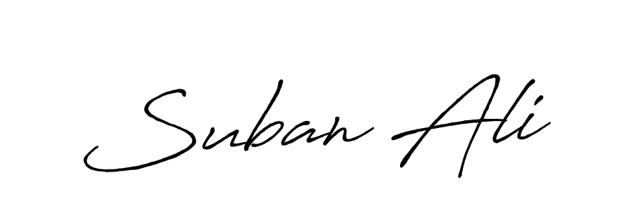Use a signature maker to create a handwritten signature online. With this signature software, you can design (Antro_Vectra_Bolder) your own signature for name Suban Ali. Suban Ali signature style 7 images and pictures png