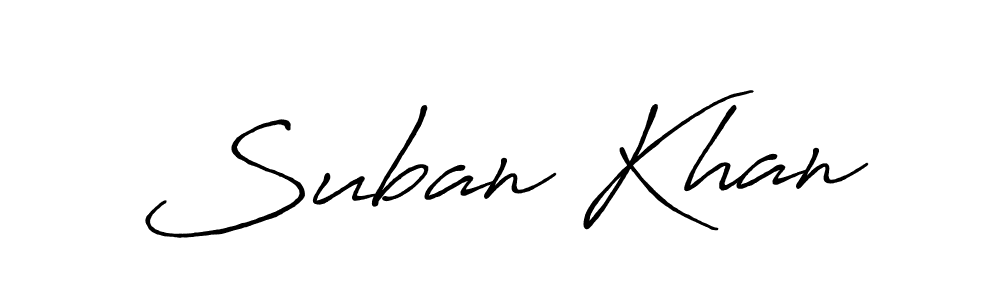 How to make Suban Khan name signature. Use Antro_Vectra_Bolder style for creating short signs online. This is the latest handwritten sign. Suban Khan signature style 7 images and pictures png