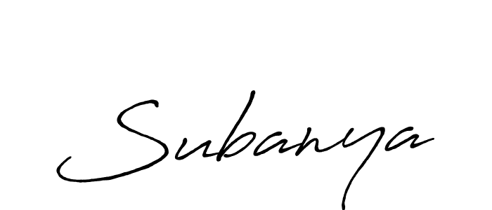 Make a beautiful signature design for name Subanya. With this signature (Antro_Vectra_Bolder) style, you can create a handwritten signature for free. Subanya signature style 7 images and pictures png