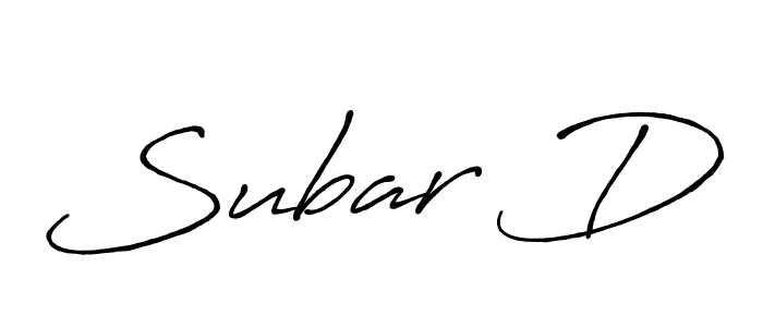 Create a beautiful signature design for name Subar D. With this signature (Antro_Vectra_Bolder) fonts, you can make a handwritten signature for free. Subar D signature style 7 images and pictures png