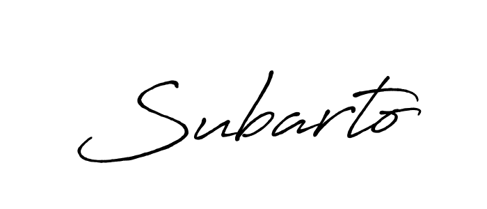 Make a beautiful signature design for name Subarto. With this signature (Antro_Vectra_Bolder) style, you can create a handwritten signature for free. Subarto signature style 7 images and pictures png