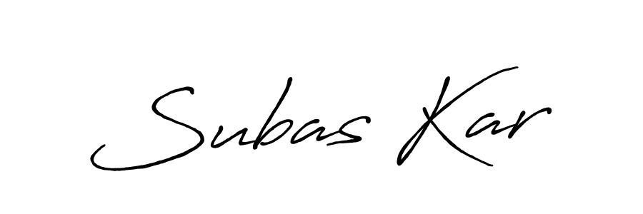 How to make Subas Kar name signature. Use Antro_Vectra_Bolder style for creating short signs online. This is the latest handwritten sign. Subas Kar signature style 7 images and pictures png