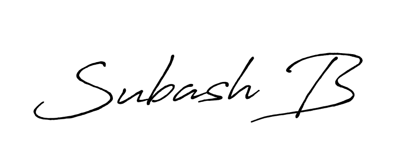 How to make Subash B name signature. Use Antro_Vectra_Bolder style for creating short signs online. This is the latest handwritten sign. Subash B signature style 7 images and pictures png