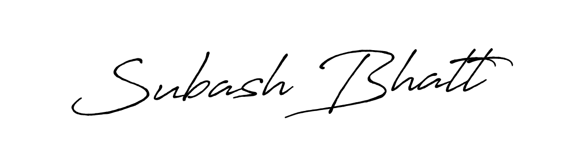 How to make Subash Bhatt name signature. Use Antro_Vectra_Bolder style for creating short signs online. This is the latest handwritten sign. Subash Bhatt signature style 7 images and pictures png