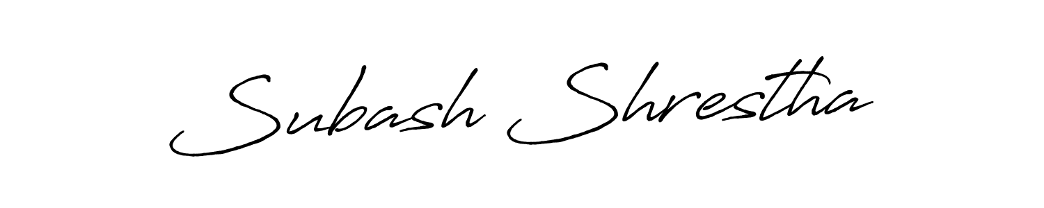Use a signature maker to create a handwritten signature online. With this signature software, you can design (Antro_Vectra_Bolder) your own signature for name Subash Shrestha. Subash Shrestha signature style 7 images and pictures png