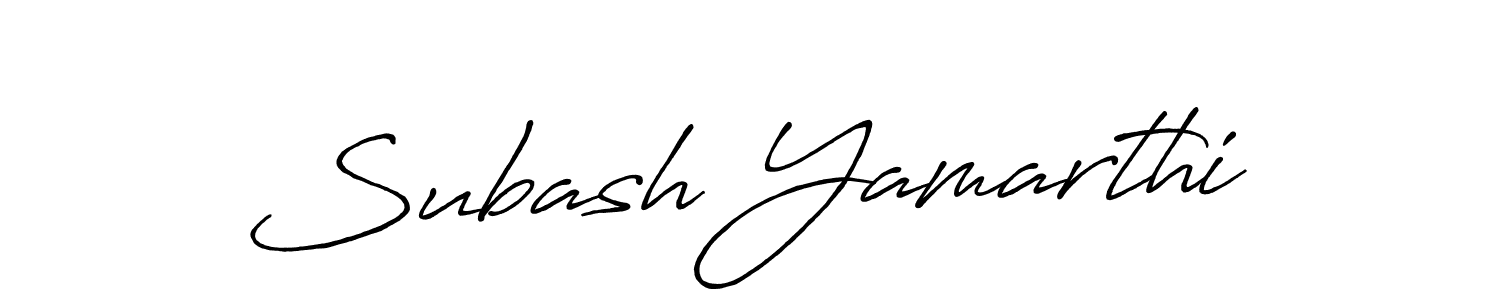 Subash Yamarthi stylish signature style. Best Handwritten Sign (Antro_Vectra_Bolder) for my name. Handwritten Signature Collection Ideas for my name Subash Yamarthi. Subash Yamarthi signature style 7 images and pictures png