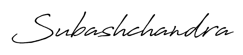 The Antro_Vectra_Bolder font transforms the name Subashchandra into an executive sign with sharp precision and distinguished character. Subashchandra signature style 7 images and pictures png