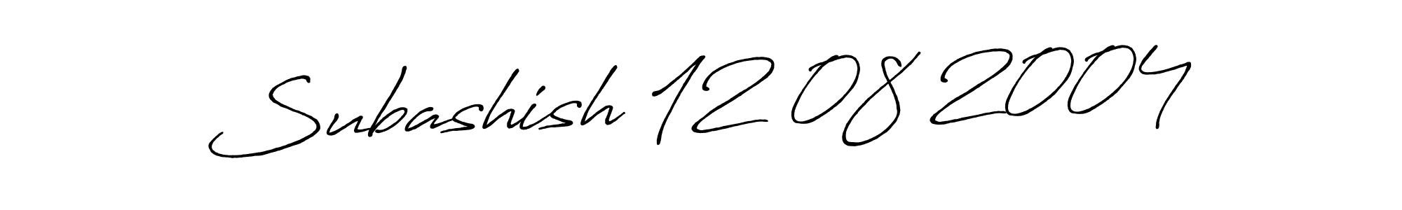 Make a beautiful signature design for name Subashish 12 08 2004. With this signature (Antro_Vectra_Bolder) style, you can create a handwritten signature for free. Subashish 12 08 2004 signature style 7 images and pictures png
