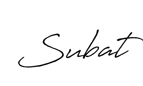 Design your own signature with our free online signature maker. With this signature software, you can create a handwritten (Antro_Vectra_Bolder) signature for name Subat. Subat signature style 7 images and pictures png