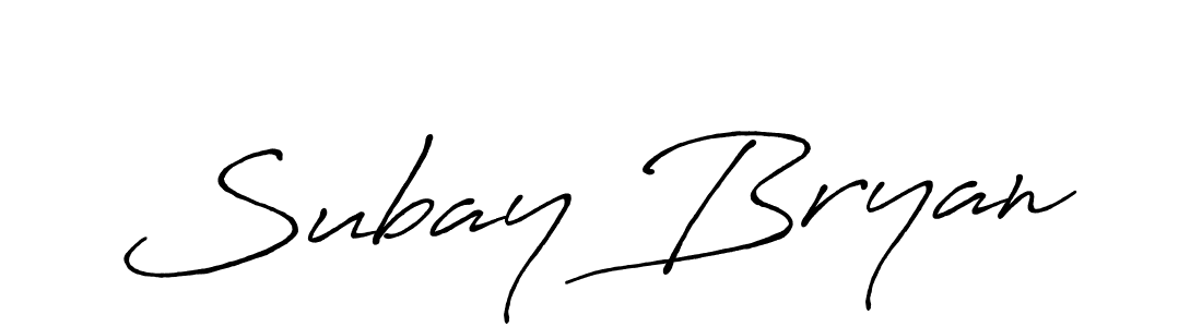 Antro_Vectra_Bolder is a professional signature style that is perfect for those who want to add a touch of class to their signature. It is also a great choice for those who want to make their signature more unique. Get Subay Bryan name to fancy signature for free. Subay Bryan signature style 7 images and pictures png