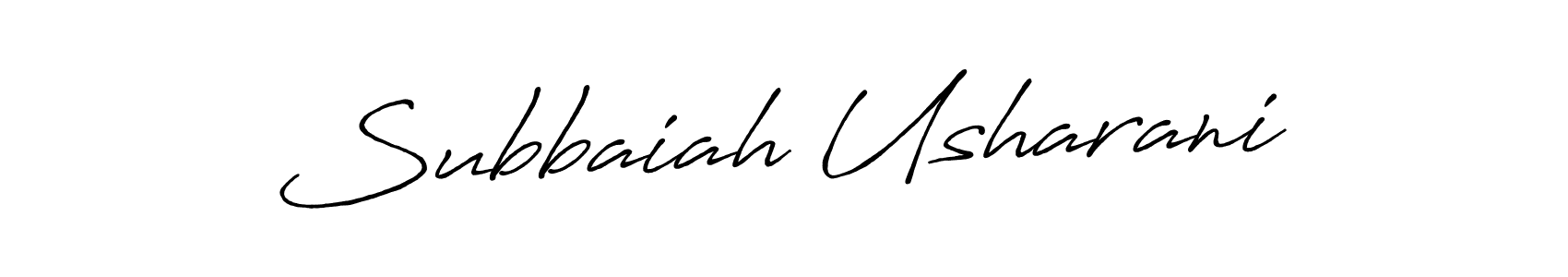 Make a beautiful signature design for name Subbaiah Usharani. With this signature (Antro_Vectra_Bolder) style, you can create a handwritten signature for free. Subbaiah Usharani signature style 7 images and pictures png