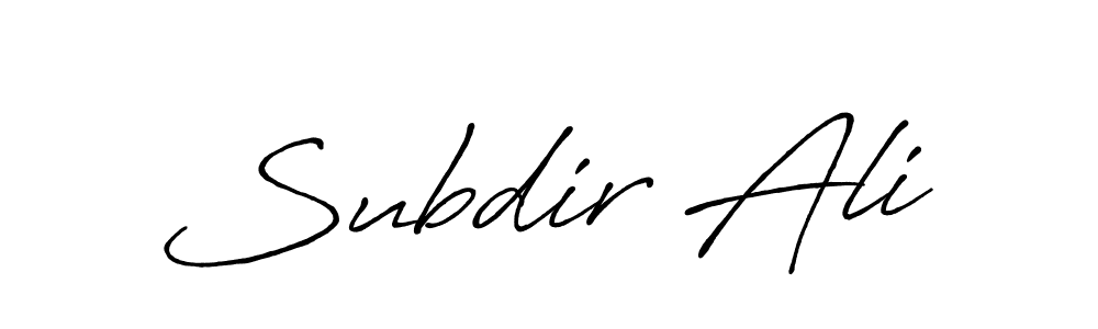 Make a beautiful signature design for name Subdir Ali. With this signature (Antro_Vectra_Bolder) style, you can create a handwritten signature for free. Subdir Ali signature style 7 images and pictures png