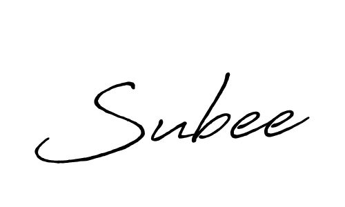 Make a beautiful signature design for name Subee. With this signature (Antro_Vectra_Bolder) style, you can create a handwritten signature for free. Subee signature style 7 images and pictures png