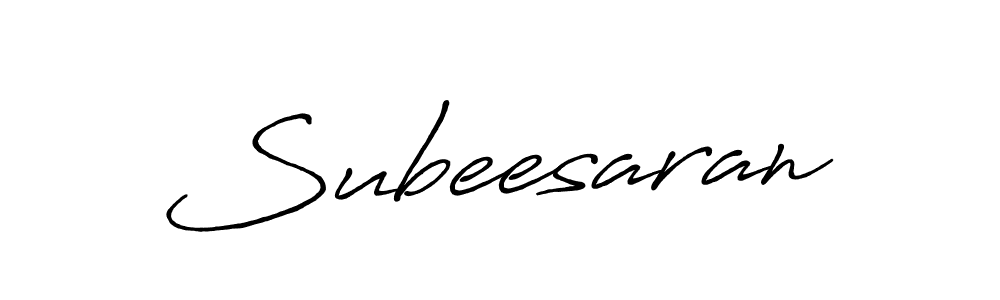 Also we have Subeesaran name is the best signature style. Create professional handwritten signature collection using Antro_Vectra_Bolder autograph style. Subeesaran signature style 7 images and pictures png