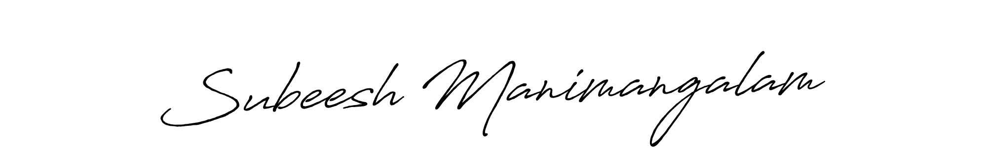 if you are searching for the best signature style for your name Subeesh Manimangalam. so please give up your signature search. here we have designed multiple signature styles  using Antro_Vectra_Bolder. Subeesh Manimangalam signature style 7 images and pictures png