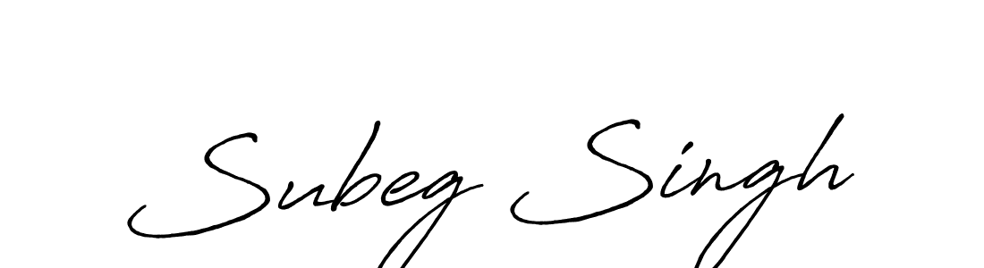 Create a beautiful signature design for name Subeg Singh. With this signature (Antro_Vectra_Bolder) fonts, you can make a handwritten signature for free. Subeg Singh signature style 7 images and pictures png