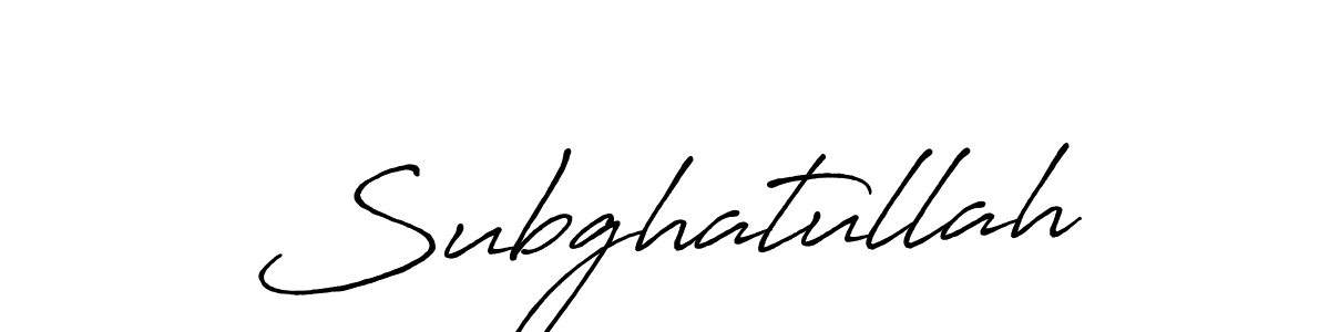Create a beautiful signature design for name Subghatullah. With this signature (Antro_Vectra_Bolder) fonts, you can make a handwritten signature for free. Subghatullah signature style 7 images and pictures png