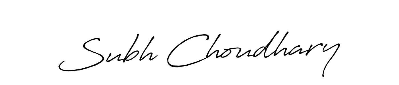 Design your own signature with our free online signature maker. With this signature software, you can create a handwritten (Antro_Vectra_Bolder) signature for name Subh Choudhary. Subh Choudhary signature style 7 images and pictures png
