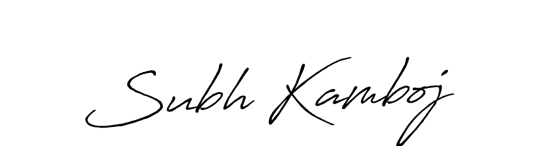 Make a beautiful signature design for name Subh Kamboj. With this signature (Antro_Vectra_Bolder) style, you can create a handwritten signature for free. Subh Kamboj signature style 7 images and pictures png