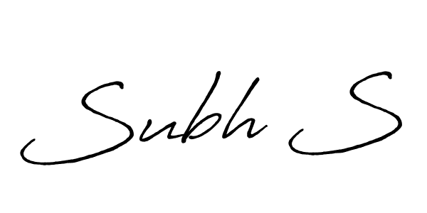 It looks lik you need a new signature style for name Subh S. Design unique handwritten (Antro_Vectra_Bolder) signature with our free signature maker in just a few clicks. Subh S signature style 7 images and pictures png