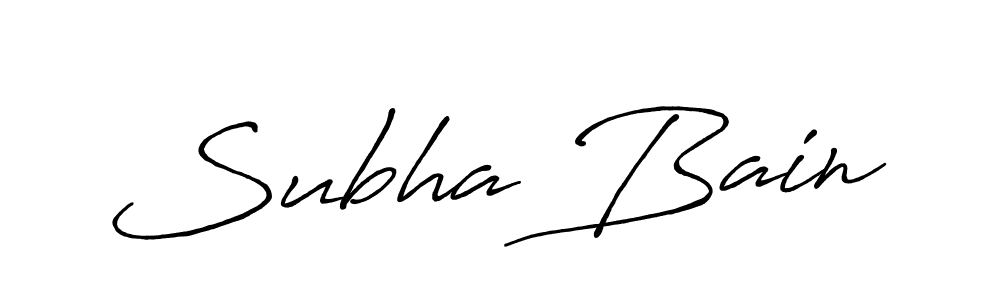 Use a signature maker to create a handwritten signature online. With this signature software, you can design (Antro_Vectra_Bolder) your own signature for name Subha Bain. Subha Bain signature style 7 images and pictures png