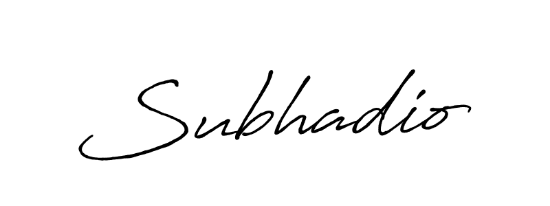 Also we have Subhadio name is the best signature style. Create professional handwritten signature collection using Antro_Vectra_Bolder autograph style. Subhadio signature style 7 images and pictures png