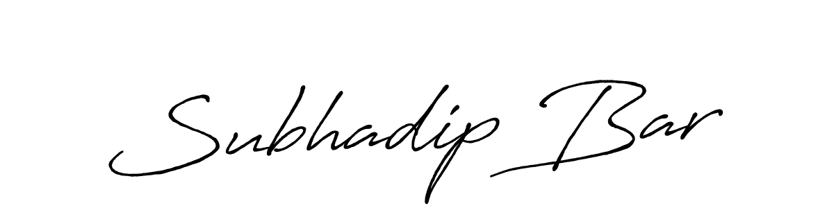 How to make Subhadip Bar name signature. Use Antro_Vectra_Bolder style for creating short signs online. This is the latest handwritten sign. Subhadip Bar signature style 7 images and pictures png