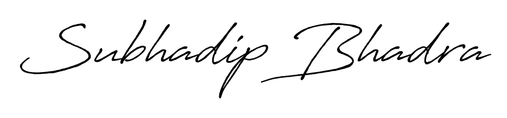 Personalize your online presence with Subhadip Bhadra signature rendered in elegant Antro_Vectra_Bolder font. Great for website footers and blogs. Subhadip Bhadra signature style 7 images and pictures png