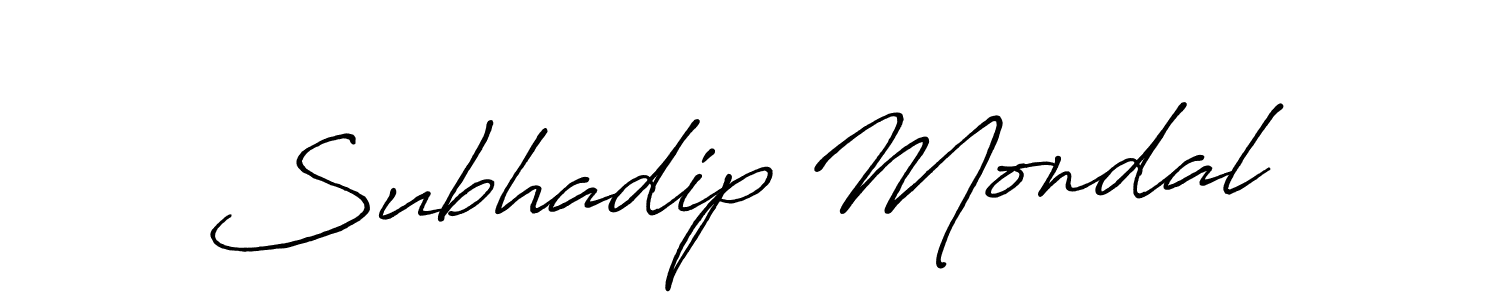 How to make Subhadip Mondal name signature. Use Antro_Vectra_Bolder style for creating short signs online. This is the latest handwritten sign. Subhadip Mondal signature style 7 images and pictures png