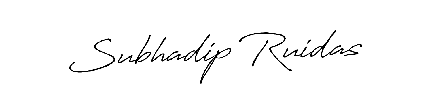 How to make Subhadip Ruidas name signature. Use Antro_Vectra_Bolder style for creating short signs online. This is the latest handwritten sign. Subhadip Ruidas signature style 7 images and pictures png