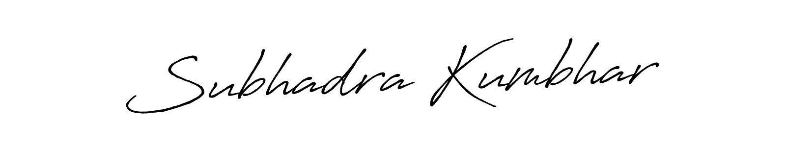 Make a beautiful signature design for name Subhadra Kumbhar. With this signature (Antro_Vectra_Bolder) style, you can create a handwritten signature for free. Subhadra Kumbhar signature style 7 images and pictures png