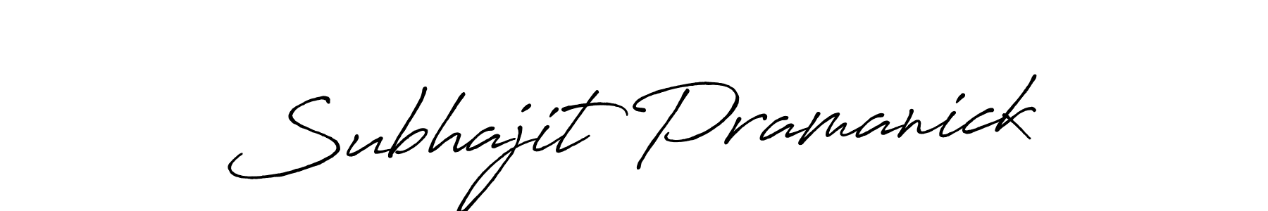 How to make Subhajit Pramanick name signature. Use Antro_Vectra_Bolder style for creating short signs online. This is the latest handwritten sign. Subhajit Pramanick signature style 7 images and pictures png