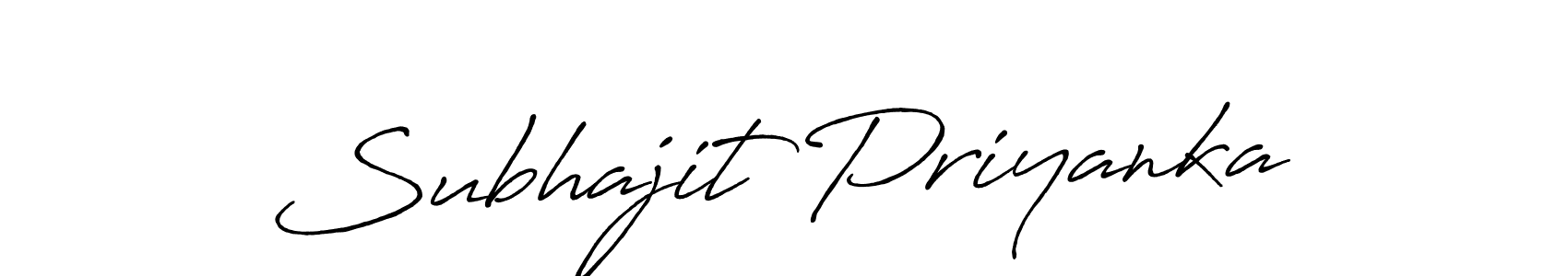 Subhajit Priyanka stylish signature style. Best Handwritten Sign (Antro_Vectra_Bolder) for my name. Handwritten Signature Collection Ideas for my name Subhajit Priyanka. Subhajit Priyanka signature style 7 images and pictures png