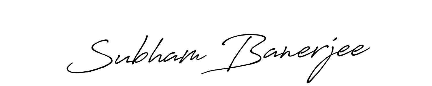 How to make Subham Banerjee signature? Antro_Vectra_Bolder is a professional autograph style. Create handwritten signature for Subham Banerjee name. Subham Banerjee signature style 7 images and pictures png