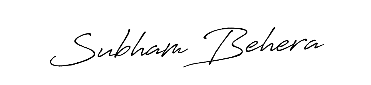 Also we have Subham Behera name is the best signature style. Create professional handwritten signature collection using Antro_Vectra_Bolder autograph style. Subham Behera signature style 7 images and pictures png