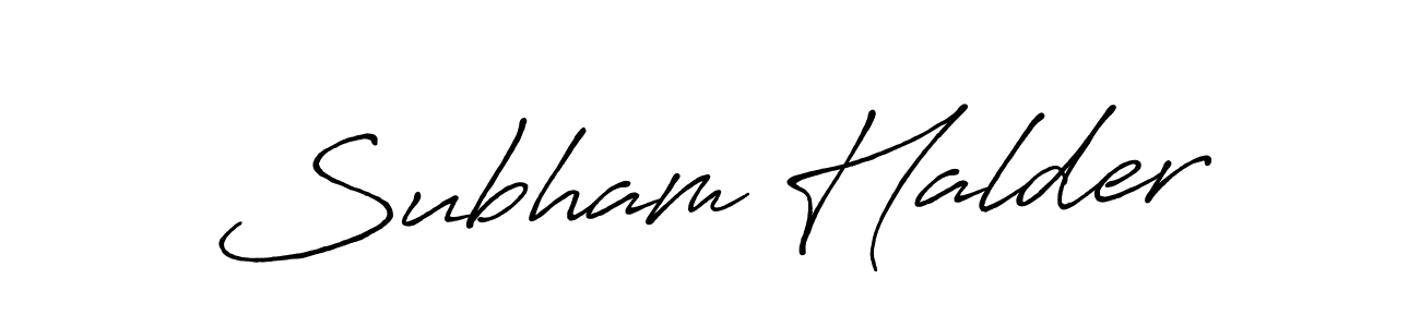 Make a beautiful signature design for name Subham Halder. With this signature (Antro_Vectra_Bolder) style, you can create a handwritten signature for free. Subham Halder signature style 7 images and pictures png