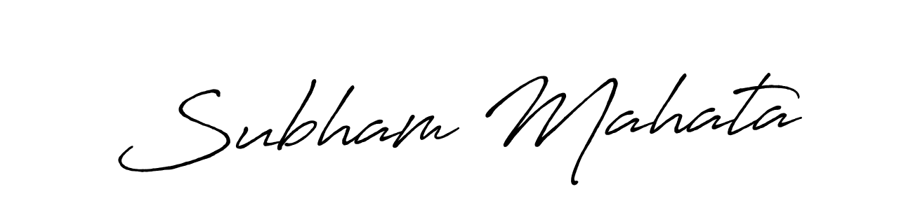Create a beautiful signature design for name Subham Mahata. With this signature (Antro_Vectra_Bolder) fonts, you can make a handwritten signature for free. Subham Mahata signature style 7 images and pictures png