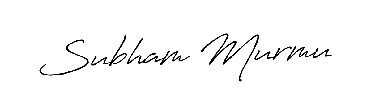 Make a beautiful signature design for name Subham Murmu. With this signature (Antro_Vectra_Bolder) style, you can create a handwritten signature for free. Subham Murmu signature style 7 images and pictures png