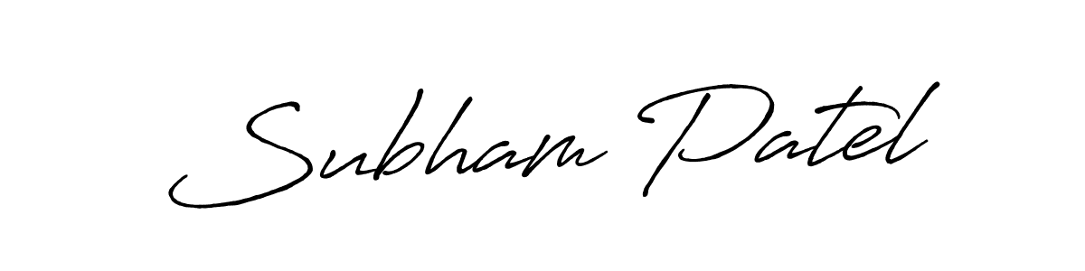 How to make Subham Patel name signature. Use Antro_Vectra_Bolder style for creating short signs online. This is the latest handwritten sign. Subham Patel signature style 7 images and pictures png